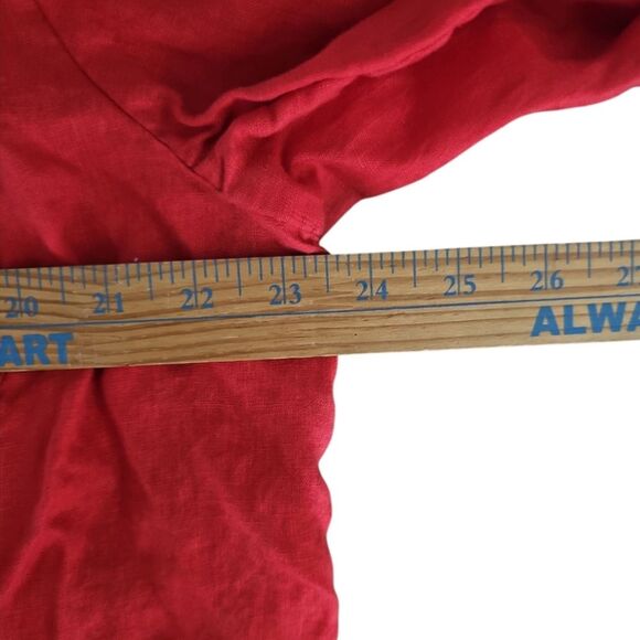 Lauren Ralph Lauren Red 100% Linen Blazer Jacket Women’s 18W Holiday Resort Chic - Picture 11 of 13